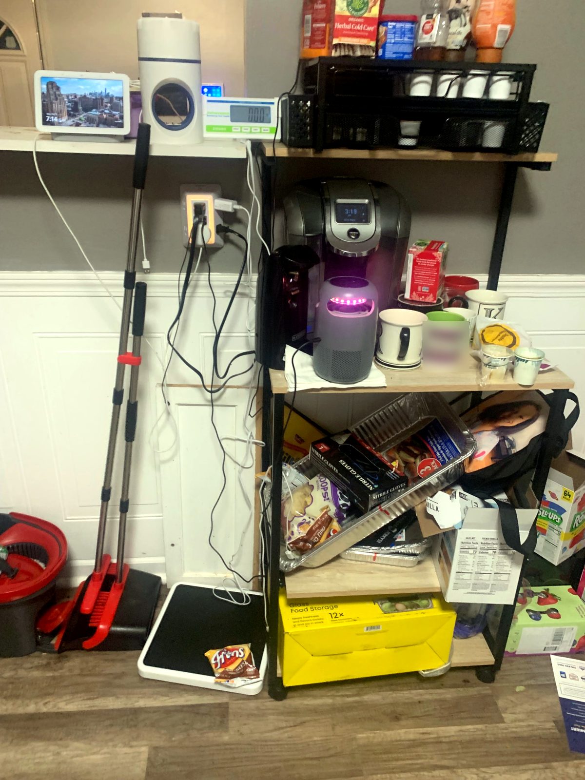Coffee station before cleaning by Sleec Cleaning Services in St. Louis